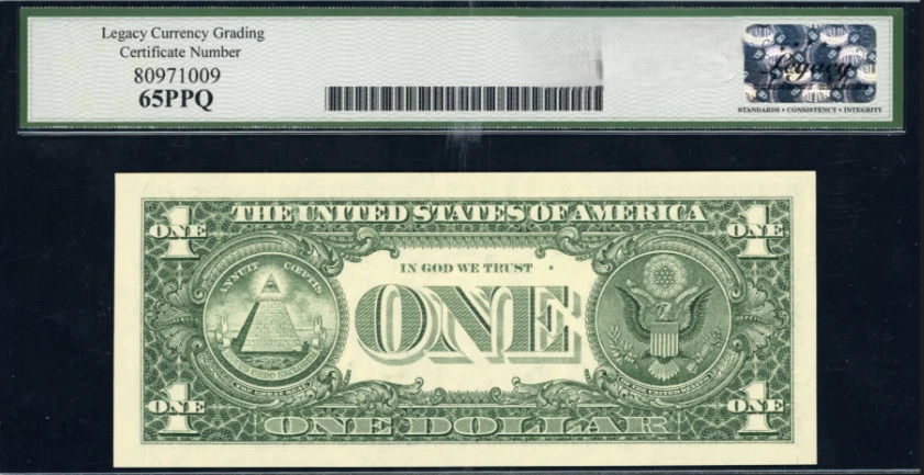 1995 Federal Reserve "WEB PRESS" Note. Rare! Legacy Gem New 65PPQ - Image 2 of 2