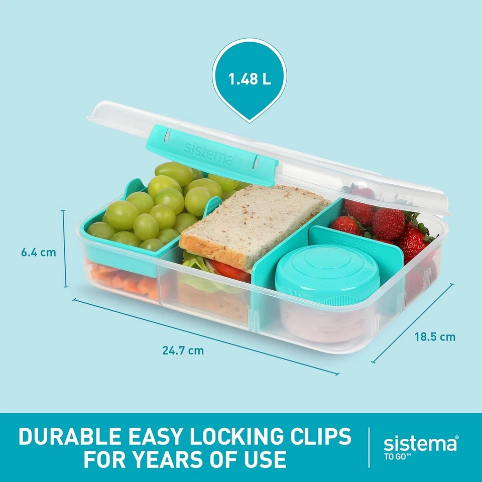 2er Pack Sistema TO GO Bento Box Create 1,48 L Schule Brotdosen oder Lebensmittelaufbewahrung - Bild 2 von 4