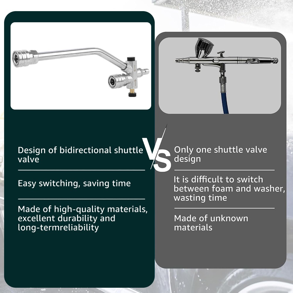 2pcs Foam Cannon Dual Connector Pressure Washer Foam Blaster 1/4"" Lance Nozzle