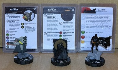 DC Heroclix featuring different versions of Batman.