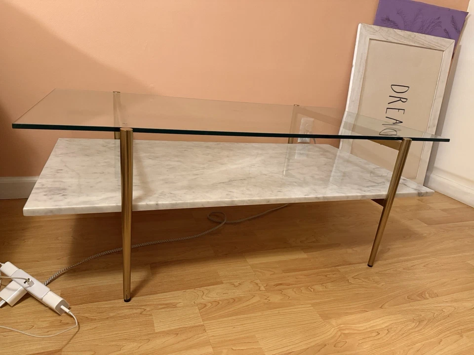 Mid-Century Art Display Marble Coffee Table - Image 2 of 4