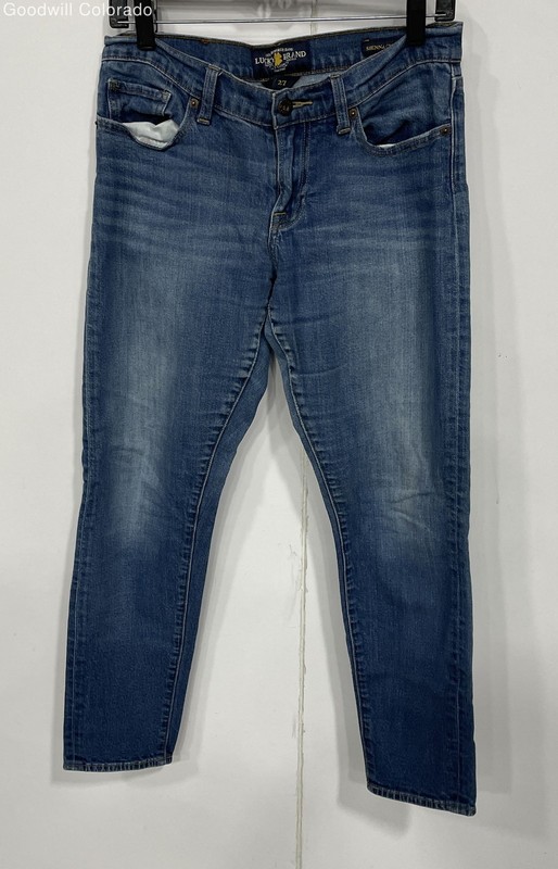 Lucky Brand Womens Blue Cotton Blend Pockets Denim Skinny Jeans Size 4/27
