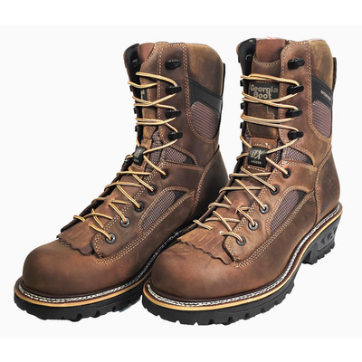Georgia Boot LTX Men's Size 11.5M Brown Logger Waterproof 9'' Work Boots GB00616