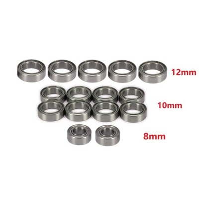 15Pcs 1/18 RC Truck 8/10/12mm Bearing Kit for Traxxas Latrax Teton 4WD Upgrade.