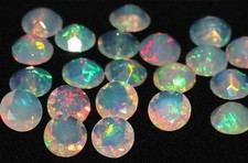 Natural Ethopian Opal Round Faceted Cut 3mm To 10mm Loose Gemstone