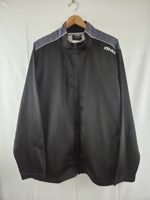 #ad AND 1 Black Polyester Fleece Lined Mens Warm Up Jacket Mock Turtle Zip Up Sz 2XL $12.74