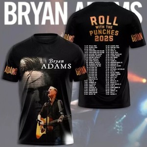 T-shirt Bryan Adams Manches Courtes En Coton Noir - Taille S à 5XL, Personnalisable