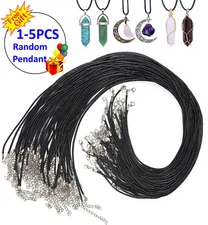 20" Necklace Cord Black Braided String Rope with Claw Clasp for Pendant Necklace