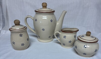 Vintage Gailstyn Sutton Bourdeaux Coffee Pot Creamer Sugar Bowl & Canister