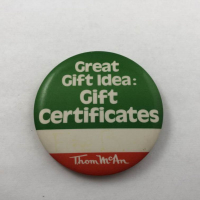 VTG ~ Thom McAn Shoe Salesman Name Tag Advertisement Sales Promo Button Pinback