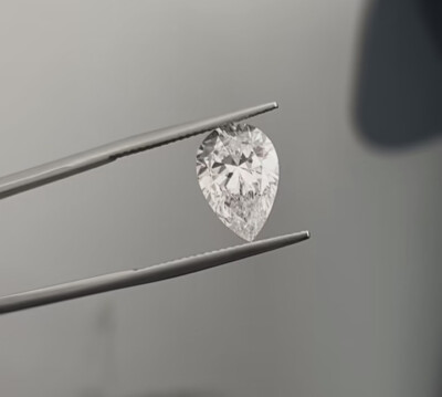 5Ct Natural Pear Cut White Color diamond CERTIFIED D Grade VVS1 + 1 B3E