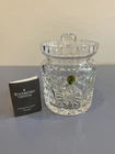 STUNNING VTG WATERFORD Crystal "LISMORE" Biscuit Barrel W/LABEL, SIGNED 7"H