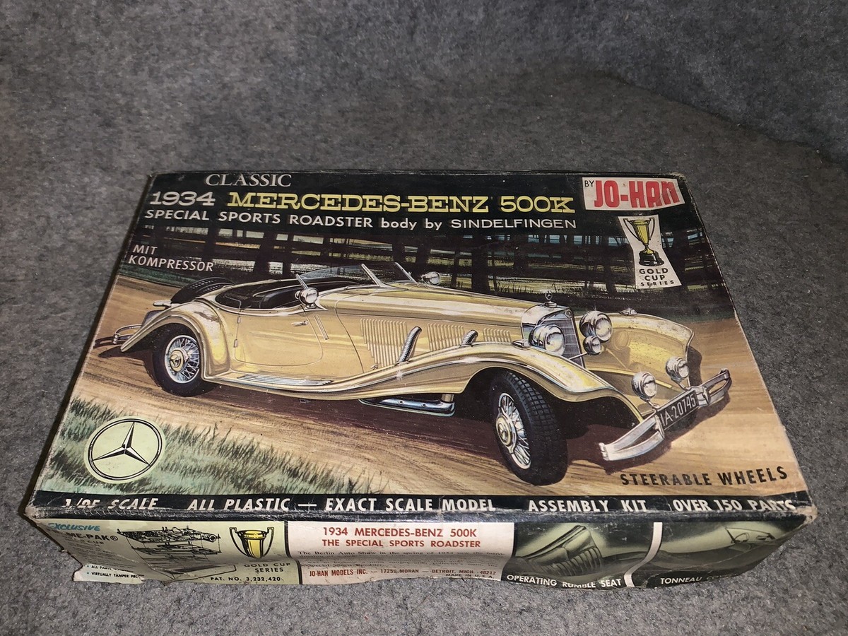 ボクシング R... Vintage Jo-Han 1934 Mercedes-Benz 500K Roadster 1/25 Model