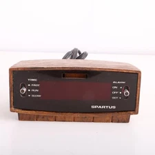 Vintage Spartus Alarm Clock Red LCD Retro Model 21-3011-190