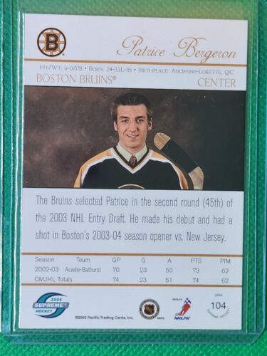 2003 Pacific Supreme RED /425 Patrice Bergeron RARE RECRUE Boston Bruins - Photo 2 sur 3