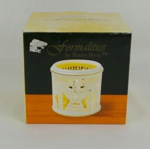 Formalities Baum Bros Ivory & Gold Collection Pierced Angel Votive Candle Holder - Picture 2 of 12