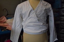 White Cotton ballet wrap crossover tops - various sizes