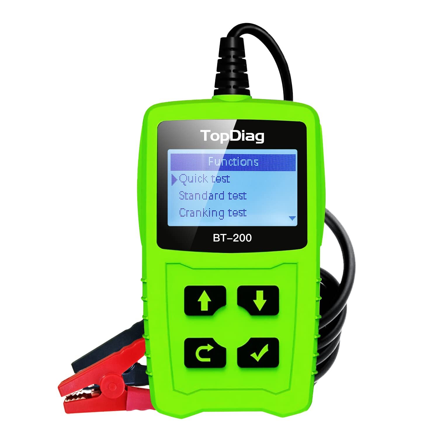 TopDiag BT200 Car Battery Tester, 12V 24V Load 100-2000 CCA Green