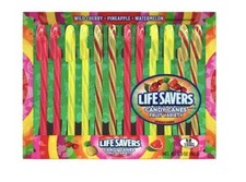 Lifesavers Fruit Variety 12 Candy Canes - Wild Cherry - Pineapple - Watermelon