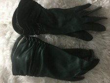 Isotoner Green Size 6 Genuine Leather Silk Lining Stylish Winter Women RN 32420