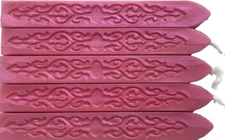 Bright Peony Pink Pearl Sealing Wax (with wick), 5 Sticks, for Unique Wax Seals