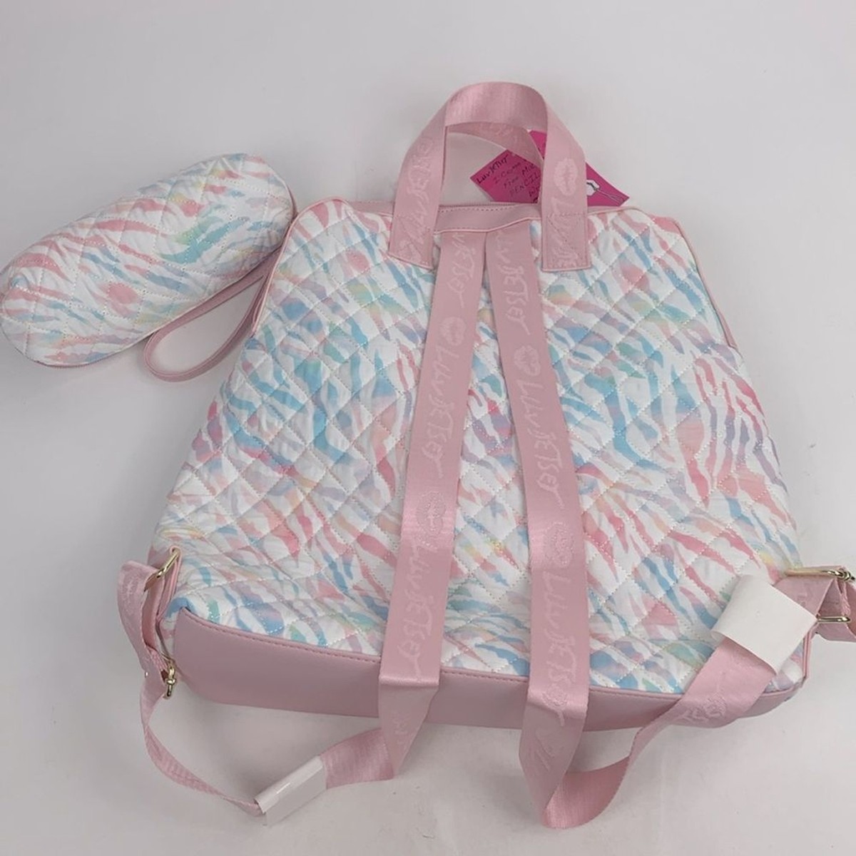 Betsey Johnson Backpack & pencil case wristlet Pink blue  display picture 1