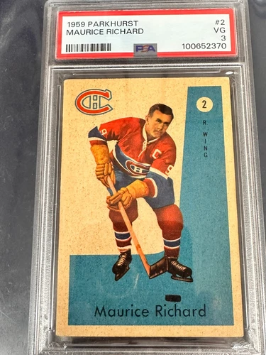 1959 Parkhurst #2 Maurice Rocket Richard PSA 3 Much Nicer!