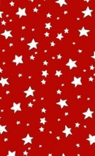 Loralie Designs - Patriotic US My Stars Red and White Quilting Crafting Fabric