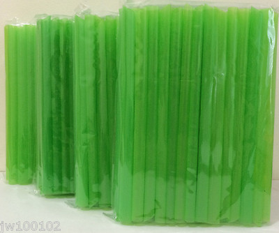 Jumbo Bubble Boba Tea Smoothies  Straws 1/2''Wide 8 1/2''Long 4X50-54Pc Neon Green