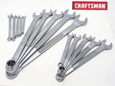 New Craftsman Standard Combination Wrench Set 1/4" - 1-1/8 Inch 12 Pt SAE 15pc