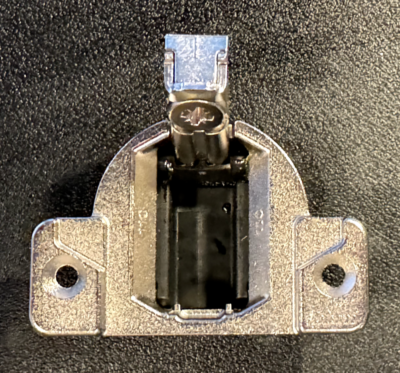 Blum COMPACT 110° Hinge 30.310-11.02 Nickel w/ 130.110-01.24 Base Plate 1/4 OL