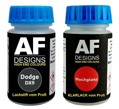 Lackstift Dodge DX9 Black + Klarlack je 50ml Autolack Basislack SET