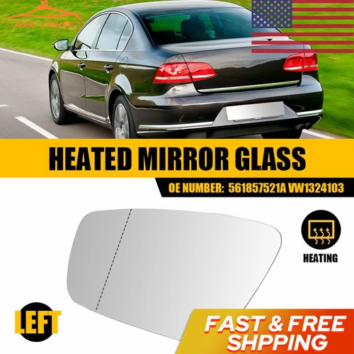 For Mirror Glass Heated 2012 2015 VOLKSWAGEN - Driver Left PASSAT VW1324103