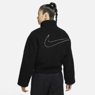 Nike DM1764-010 Sportswear Swoosh Sherpa Women's Jacket Black | eBay