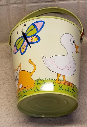 OHIO ART TOY SAND PAIL W/ SHOVEL CAT DOG BUTTERFLY NEW OLD STOCK! - 第 4/6 張圖片