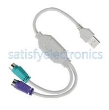 1PCS Dual PS2 Female to USB Male Converter Adaptor Cable F/M for Mouse Keyboard