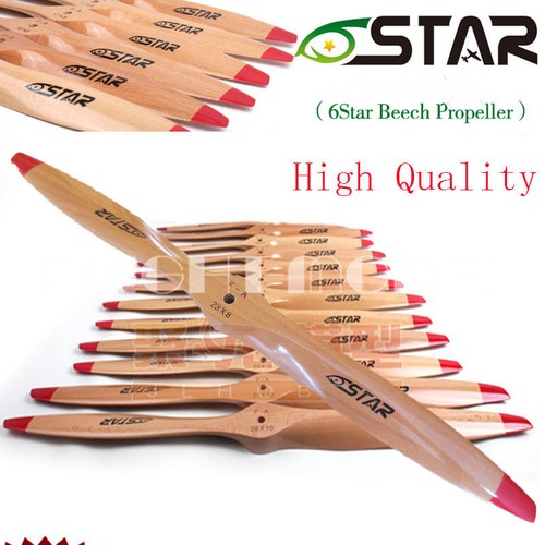 1 pieza CW 28x10 hélice de madera de haya 6 estrellas 2 hojas para avión de gasolina FM - Imagen 3 de 4