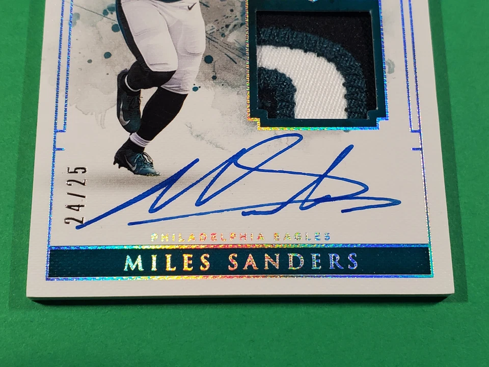 2019 IMPECCABLE MILES SANDERS ROOKIE AUTO PATCH HELMET LOGO SIGNATURE SP #24/25 - Image 4 of 4