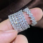 925 Silver Filled Wedding Ring Women Jewelry Cubic Zircon Ring Sz 6-10