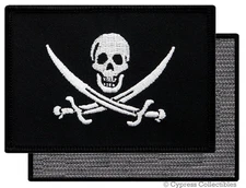 PIRATE FLAG PATCH JOLLY ROGER Skull Swords Calico Jack w/ VELCRO® Brand Fastener