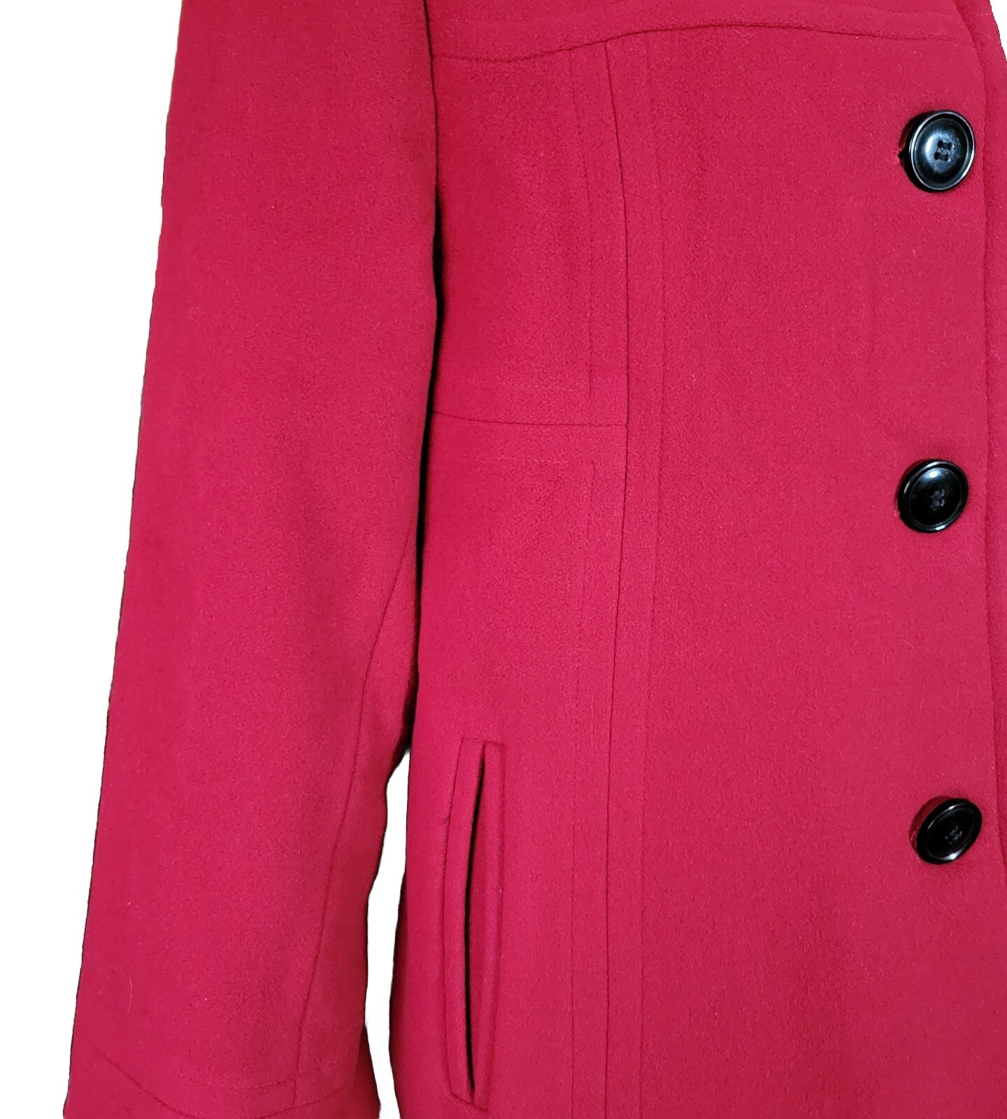 Jason Kole Wool Coat Jacket Solid Red Womens Size… - image 3