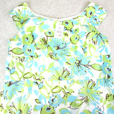 NWT Size 18 Dress LINEN Blend Sleeveless Floral Green Blue Sheath Lined Summer