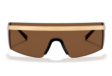 RARE Genuine VERSACE Everywhere Gold Brown Sheild Mask Sunglasses VE 2208 10023G