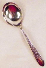 Rose & Leaf Silverplate Soup Spoon National Silver Co 1937 Round Bowl Plate