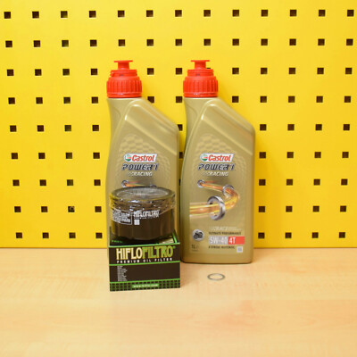 Ölwechselset für BMW C400 GT X Öl Ölfilter Dichtung Castrol Power 1 Racing 5w40