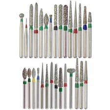 Dental Diamond Burs FG High Speed 1.60mm Round Pear Straight Taper Coarse Grit