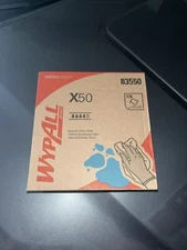 Wypall 83550 Cleaning Cloths X50 Disposable Wipes (#176 8.34" x 12.5") - White