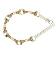 PRADA Ladies Belt Ivory Leather And Rope Nautical Sz 34 Excellent Condition 