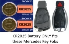 Key Fob Replacement Battery for MERCEDES Smart Key - Sony/Murata CR2025 2 Pkg