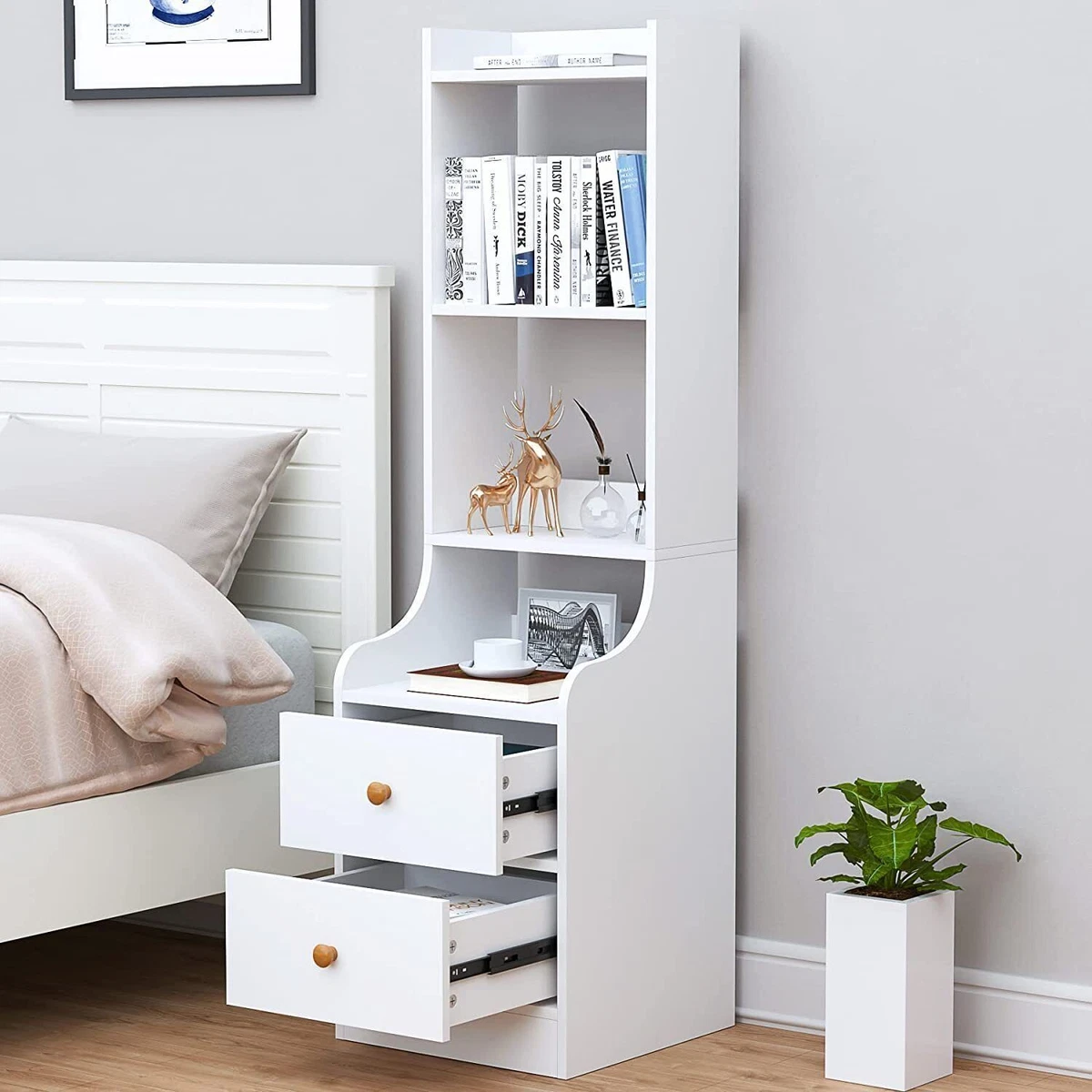 White nightstand 2024 with one drawer